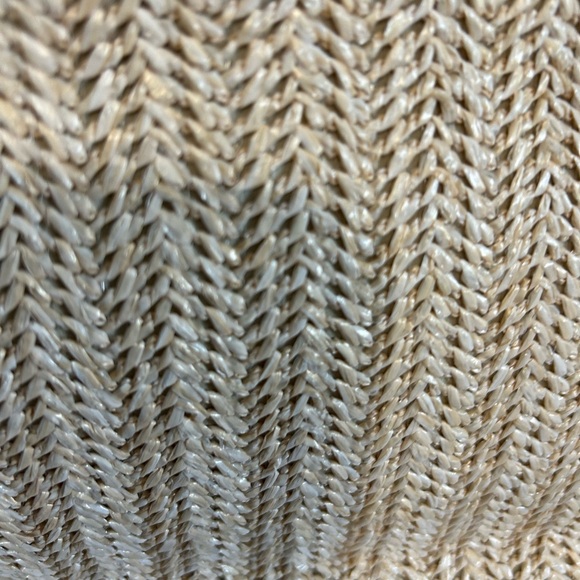 LONDON FOG Alisa Jute Straw Tote Handbag Cream Gold Tone Hardware NWT - Picture 5 of 14